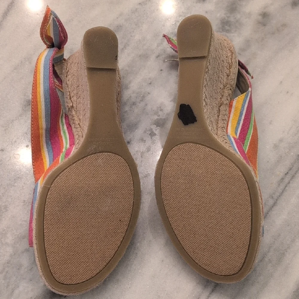 Coldwater Creek Colorful Striped Espadrilles